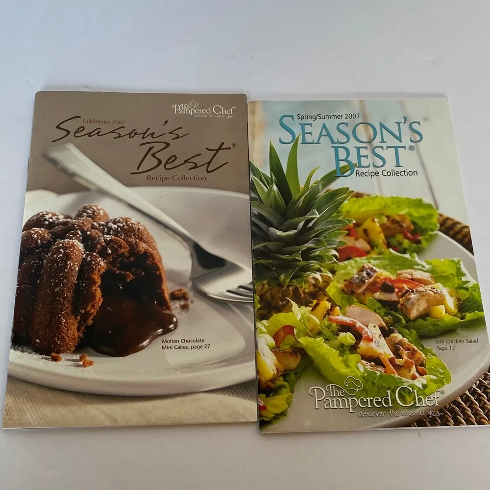 Pampered Chef Season's Best Recipe Collection Lot 19 Booklets Sleeve Box